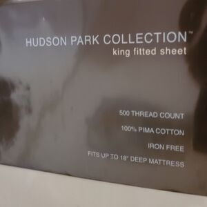 NEW Hudson Park 500 Thread Count Pima Cotton KING DEEP Fitted Sheet Ivory NRFB